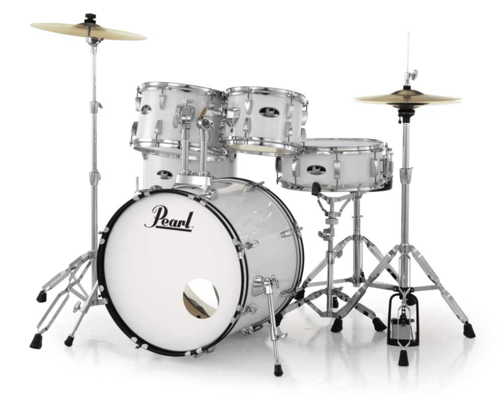 Pearl Roadshow 5 Piece Acoustic Drum Kit 22 Inch with Cymbals | Pure White