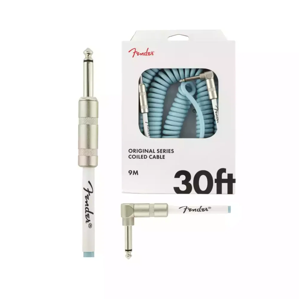 Fender Original Series Coil Instrument Cable 30 ft - Daphne Blue - Image 2